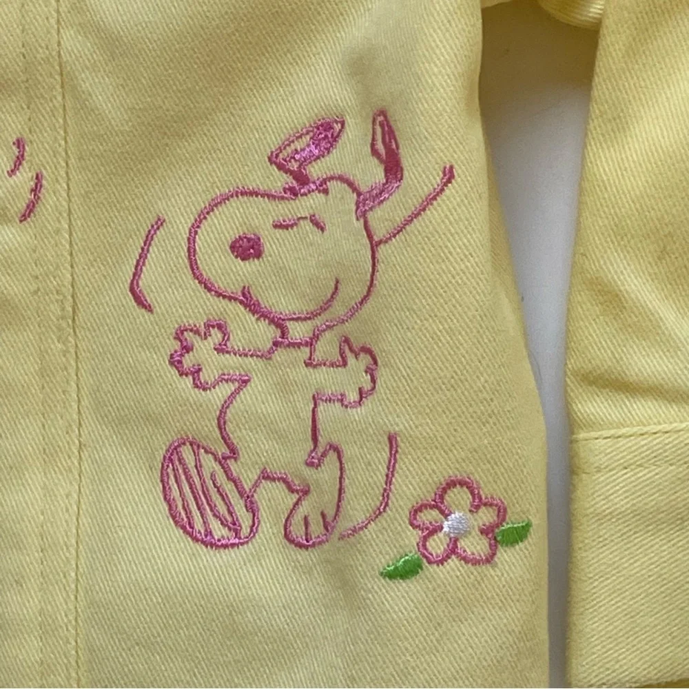 Snoopy Jacket Size 18 Months Vintage Yellow Pink EUC Girls Jean Y2K Peanuts